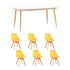 Купить Обеденная группа стол Стокгольм 160-220*90, 6 стульев Frankfurt желтые, Цвет: синий