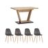 Купить Обеденная группа стол Vector, стулья Валенсия велюр серые, Цвет: серый-1