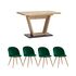 Купить Обеденная группа стол Vector, стулья Лион велюр с ромбами зеленые, Цвет: зеленый-1