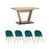 Купить Обеденная группа стол Vector, стулья Лион велюр с ромбами аквамарин, Цвет: аквамарин