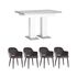Купить Обеденная группа стол Clyde бетон/белый, стулья Венера велюр серые, Цвет: серый