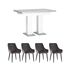 Купить Обеденная группа стол Clyde бетон/белый, стулья Диана серые, Цвет: серый-1