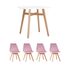 Купить Обеденная группа стол Target 80*80, 4 стула FRANKFURT велюр розовый, Цвет: розовый