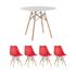 Купить Обеденная группа стол DSW D90, 4 стула Eames Soft красный, Цвет: красный