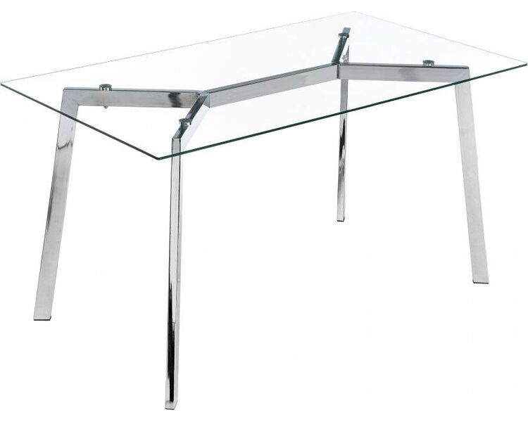 Купить Стол Modern 140 прямоугольный, металл, стекло, 140 x 80 см, Варианты цвета: прозрачный