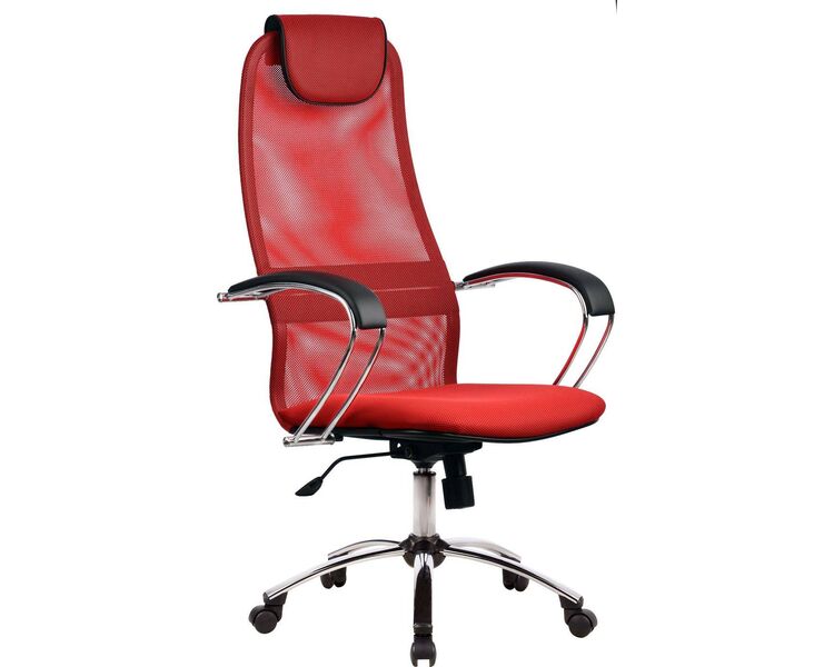 Купить Кресло руководителя Metta BK-8 Ch красный, хром, Цвет: красный/хром