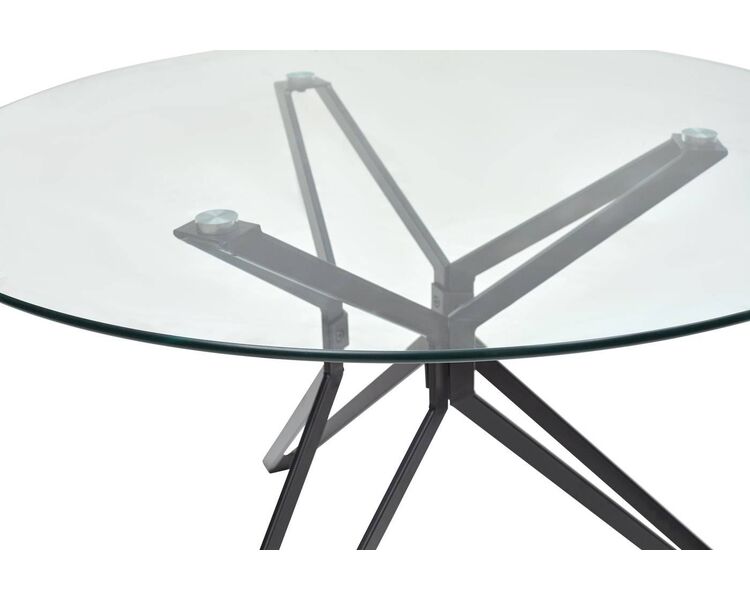 Купить Стол Veneto круглый, металл, закаленное стекло прозрачное, 110 x 110 см, Варианты цвета: прозрачный, фото 2