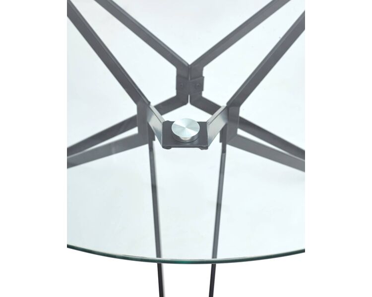 Купить Стол Veneto круглый, металл, закаленное стекло прозрачное, 110 x 110 см, Варианты цвета: прозрачный, фото 3