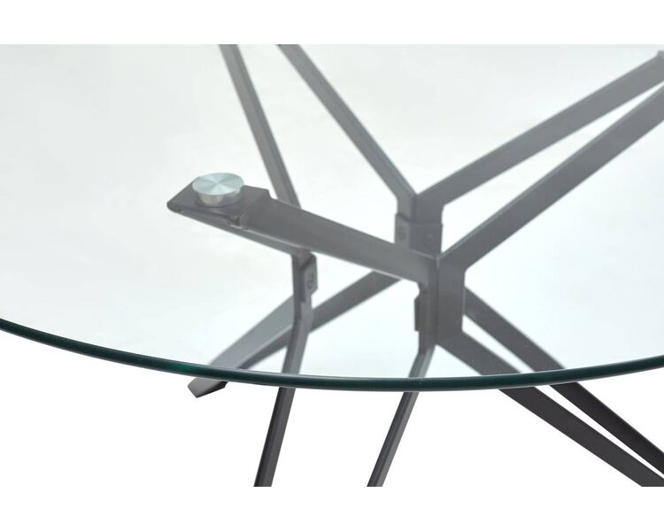 Купить Стол Veneto круглый, металл, закаленное стекло прозрачное, 110 x 110 см, Варианты цвета: прозрачный, фото 4