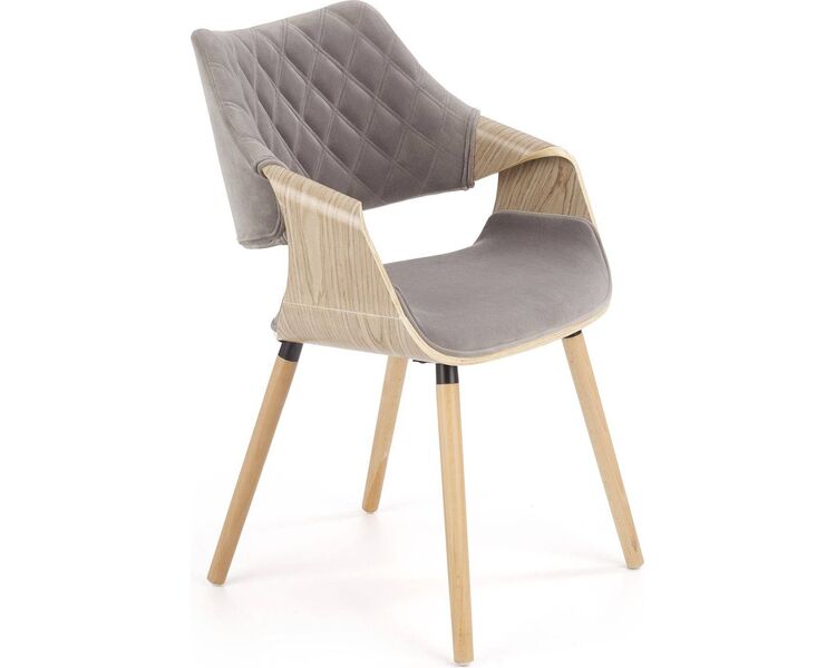 Купить Стул-кресло Halmar K396 серый, светлый дуб, Цвет: серый