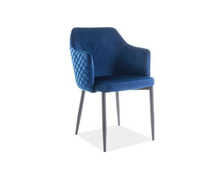 Купить Стул-кресло Signal Astor Velvet темно-синий, черный, Цвет: темно-синий