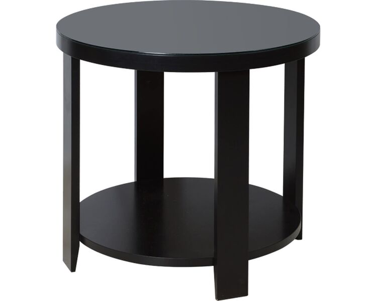 Купить Журнальный стол Jazz круглый, массив дерева, МДФ, 50 x 50 см, Варианты цвета: черный