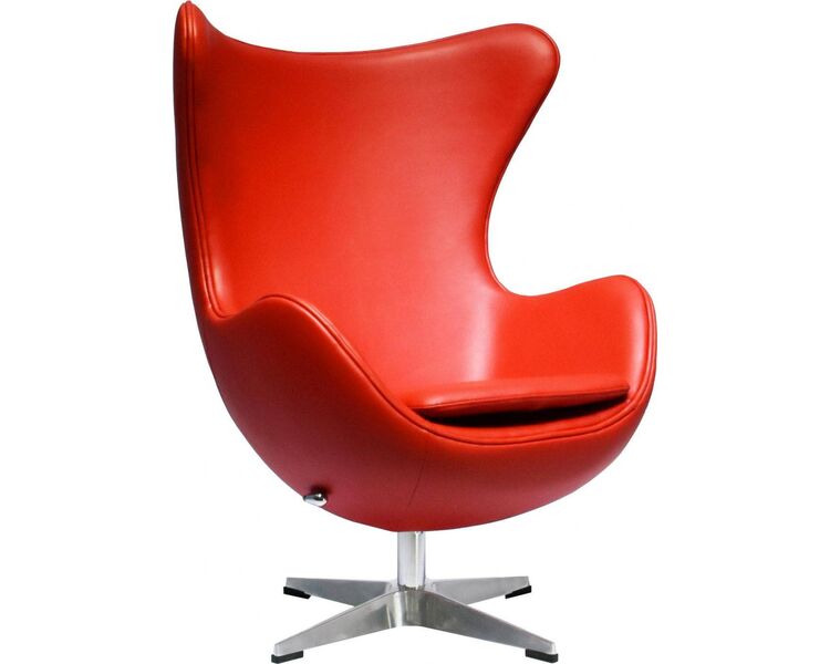 Купить Кресло Egg Chair, экокожа, красный, Цвет: красный