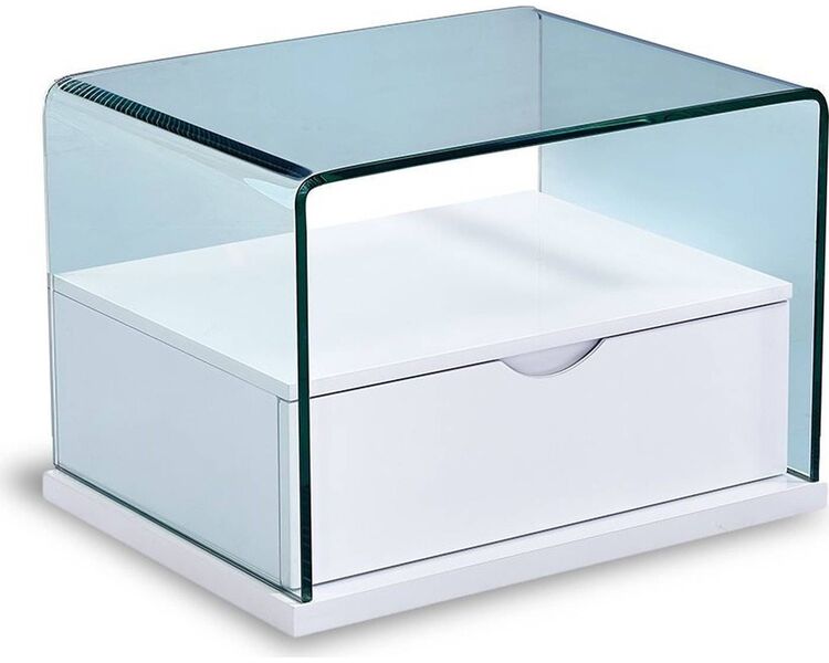 Купить Стол журнальный F-046 прямоугольный, МДФ, стекло, 60 x 45 см, Варианты цвета: прозрачный