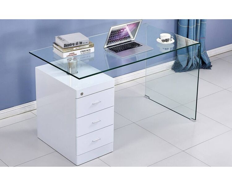 Купить Стол F-306-650 прямоугольный, стекло, стекло, 125 x 65 см, Варианты цвета: прозрачный, фото 6