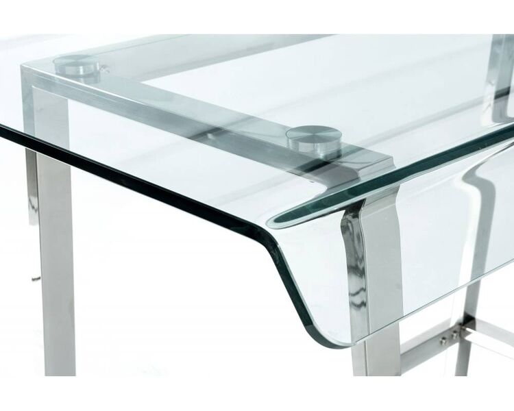 Купить Стол компьютерный Kristal прямоугольный, металл, стекло, 110 x 58 см, Варианты цвета: прозрачный, фото 3