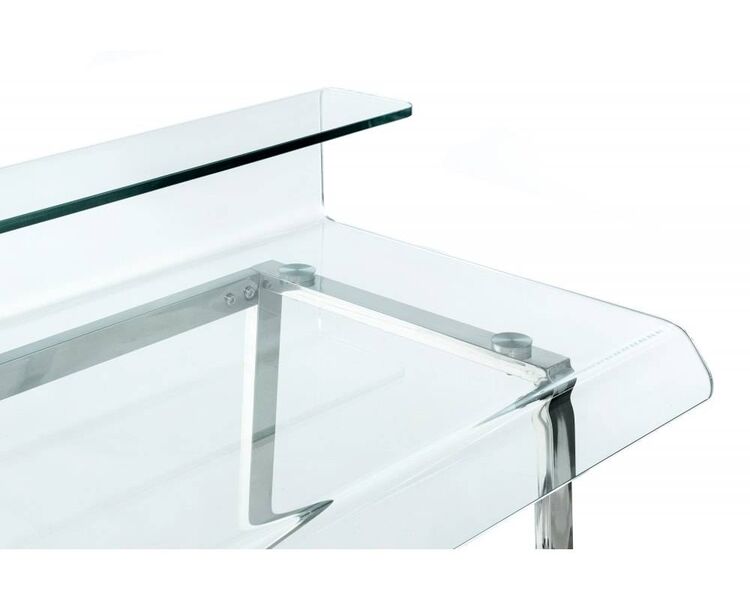 Купить Стол компьютерный Kristal прямоугольный, металл, стекло, 110 x 58 см, Варианты цвета: прозрачный, фото 4