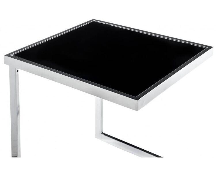 Купить Стол журнальный Deco SQ прямоугольный, металл, стекло, 50 x 48 см, Варианты цвета: черный, фото 2
