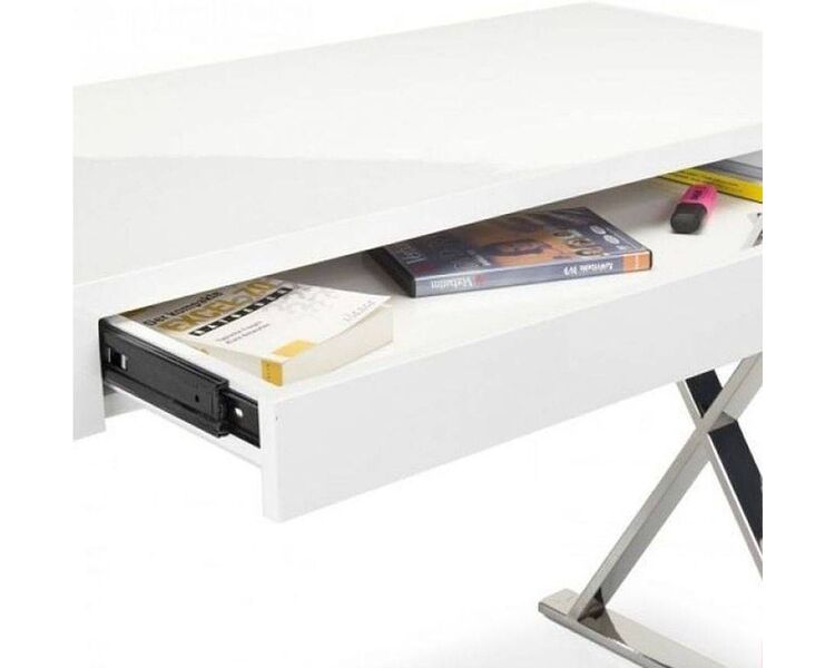Купить Стол письменный Halmar B31 прямоугольный, металл, МДФ, 120 x 55 см, Варианты цвета: белый, фото 2