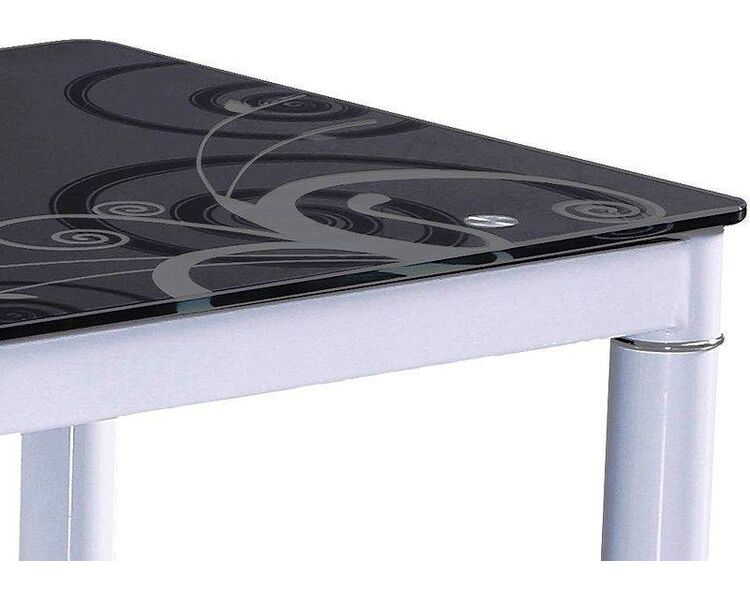 Купить Стол Signal Damar прямоугольный, металл, закаленное стекло, 100 x 60 см, Варианты цвета: черный, фото 2
