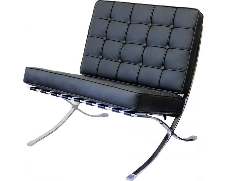 Купить Кресло Barcelona Chair, экокожа, черный, Цвет: черный, фото 2
