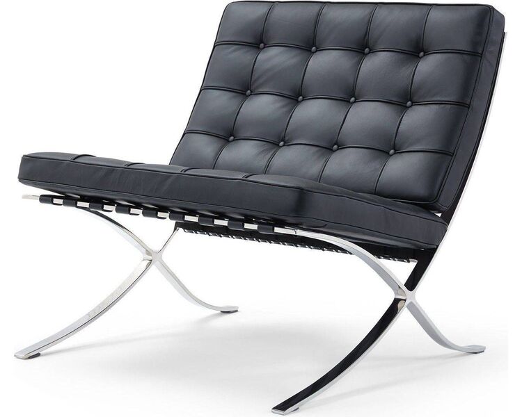 Купить Кресло Barcelona Chair, экокожа, черный, Цвет: черный, фото 4