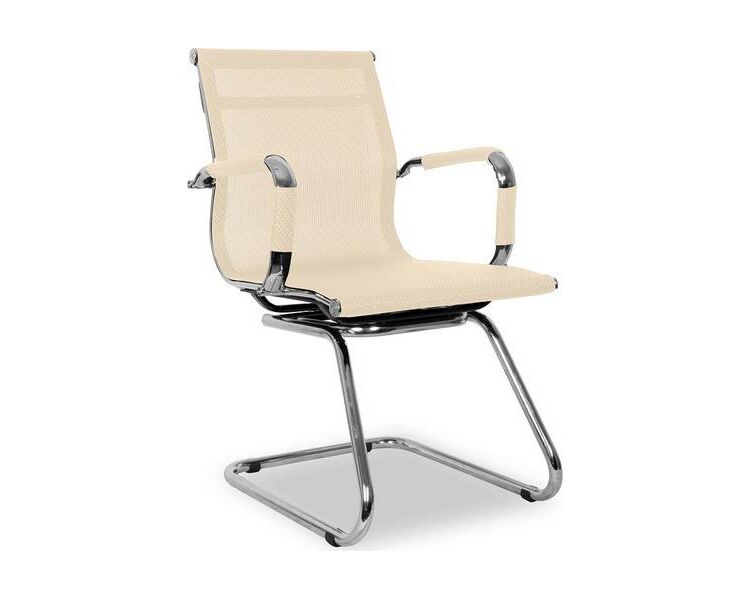 Купить Кресло для посетителей CLG-619 MXH-C бежевый, хром, Цвет: бежевый/хром