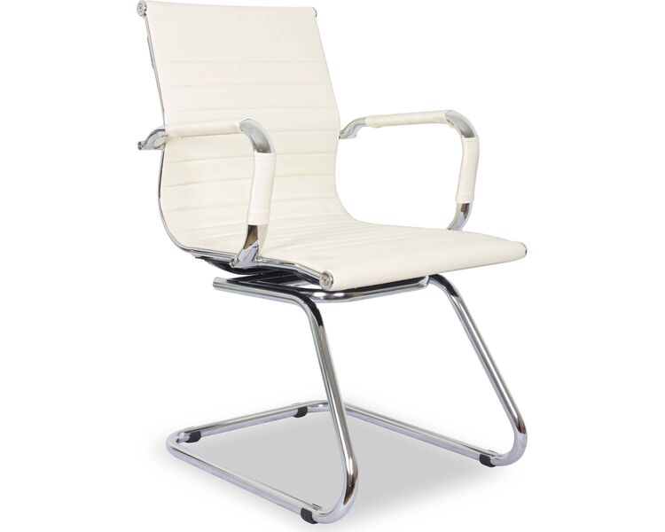 Купить Кресло для посетителей CLG-620 LXH-C бежевый, хром, Цвет: бежевый/хром