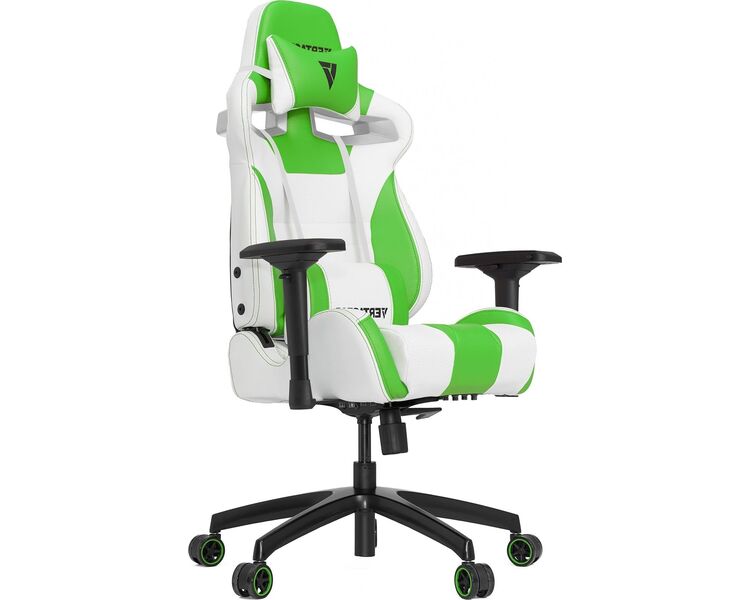 Купить Кресло игровое Vertagear S-Line SL4000 белый, черный, Цвет: белый/зеленый/черный