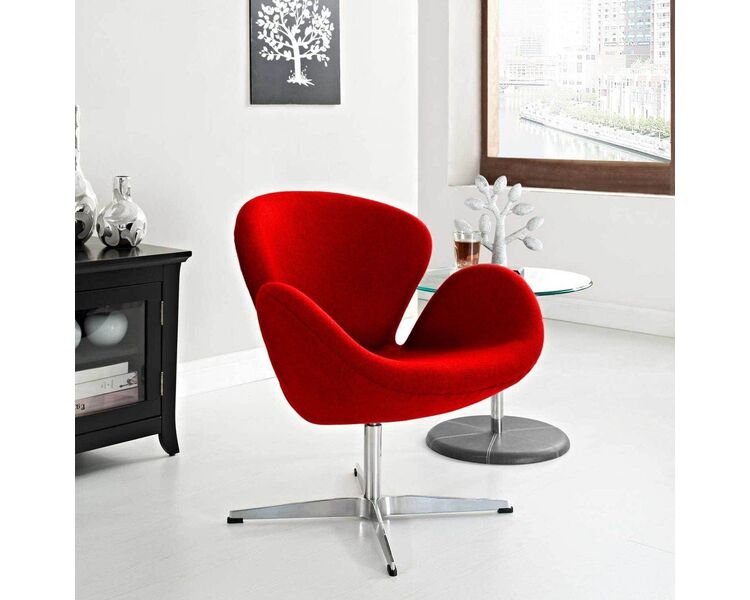 Купить Кресло Swan Chair, кашемир, красный, Цвет: красный, фото 5
