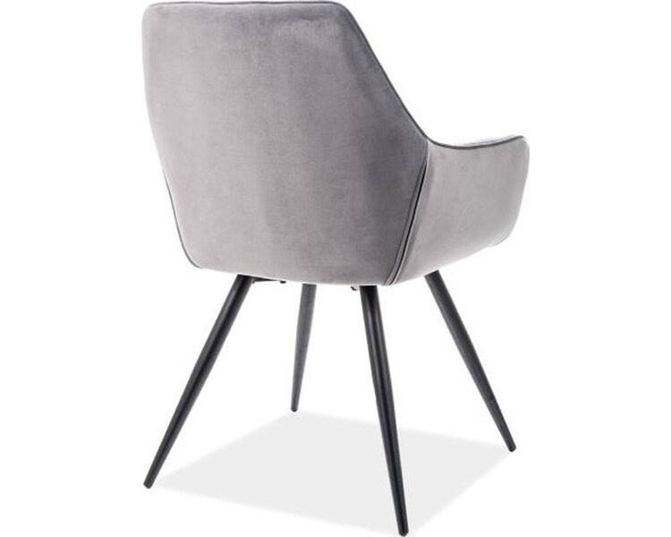 Купить Стул-кресло Signal Linea Velvet серый, черный, Цвет: серый, фото 2