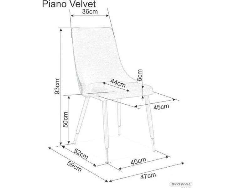 Купить Стул Signal Piano Velvet карри, черный, Цвет: карри, фото 3