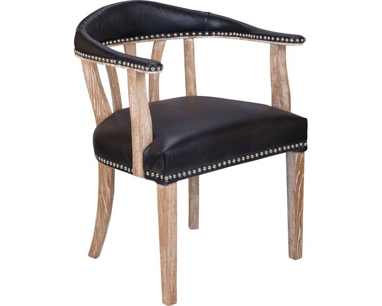 Купить Стул-кресло Tanner black leather черный, натуральный, Цвет: черный