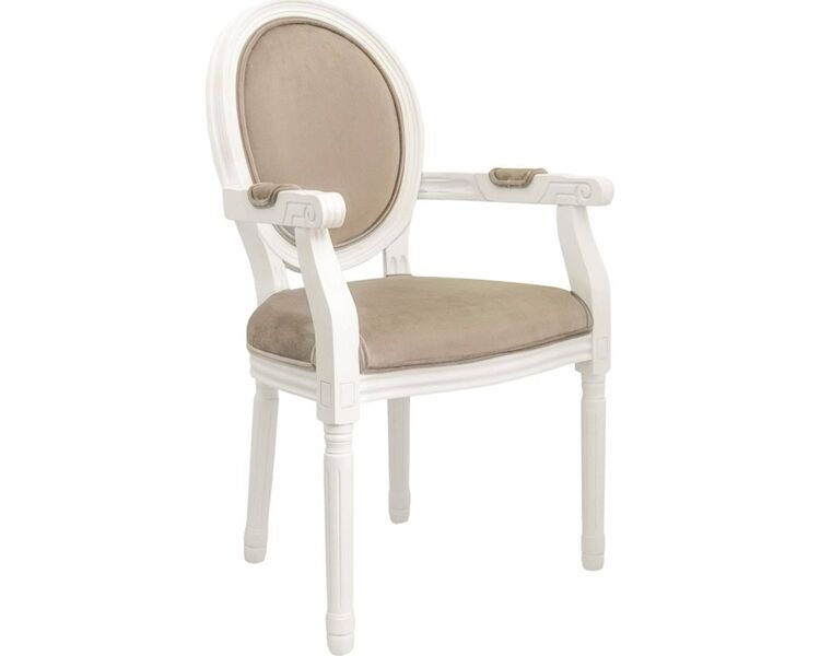 Купить Стул-кресло Volker arm white коричневый, белый, Цвет: коричневый