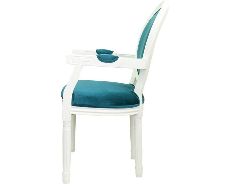 Купить Стул-кресло Volker arm white сине-зеленый, белый, Цвет: сине-зеленый, фото 3