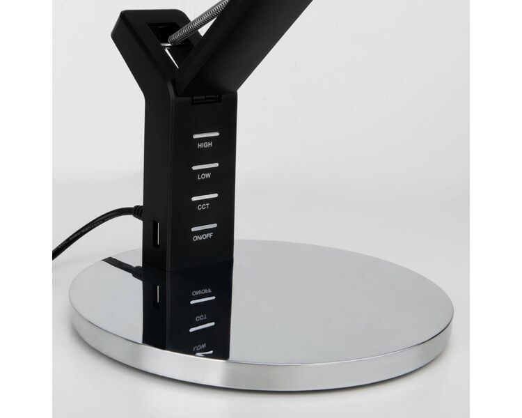Купить Настольная лампа Eurosvet Slink 80426/1 черный/серебро, фото 2