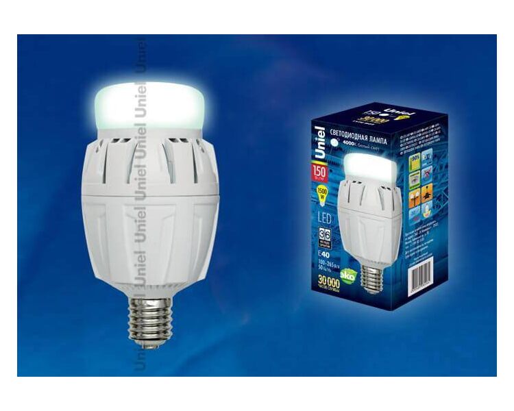 Купить Лампа LED сверхмощная Uniel E40 150W Uniel 4000K LED-M88-150W/NW/E40/FR ALV01WH UL-00000539, фото 2