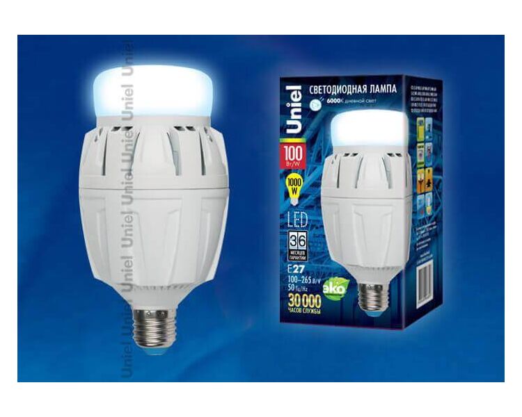 Купить Лампа LED сверхмощная Uniel E27 100W Uniel 6500K LED-M88-100W/DW/E27/FR ALV01WH 09508, фото 2
