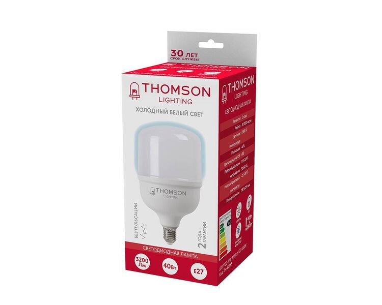 Купить Лампа светодиодная Thomson E27 40W 6500K цилиндр матовая TH-B2365, фото 4