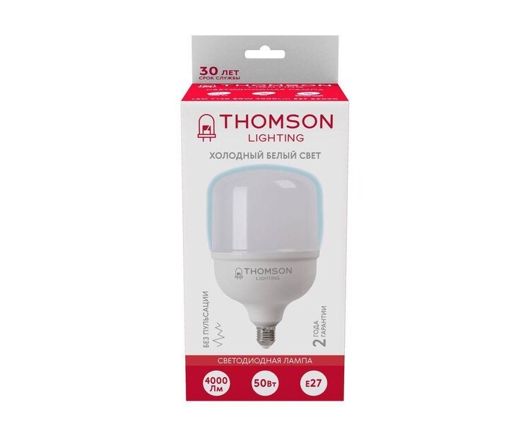 Купить Лампа светодиодная Thomson E27 50W 6500K цилиндр матовая TH-B2366, фото 4