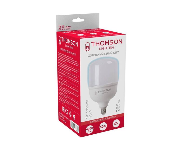 Купить Лампа светодиодная Thomson E27 50W 6500K цилиндр матовая TH-B2366, фото 3