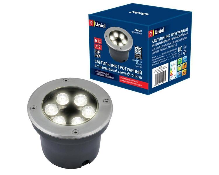 Купить Ландшафтный светодиодный светильник Uniel ULU-B11A-6W/2700K IP67 Grey UL-00006823