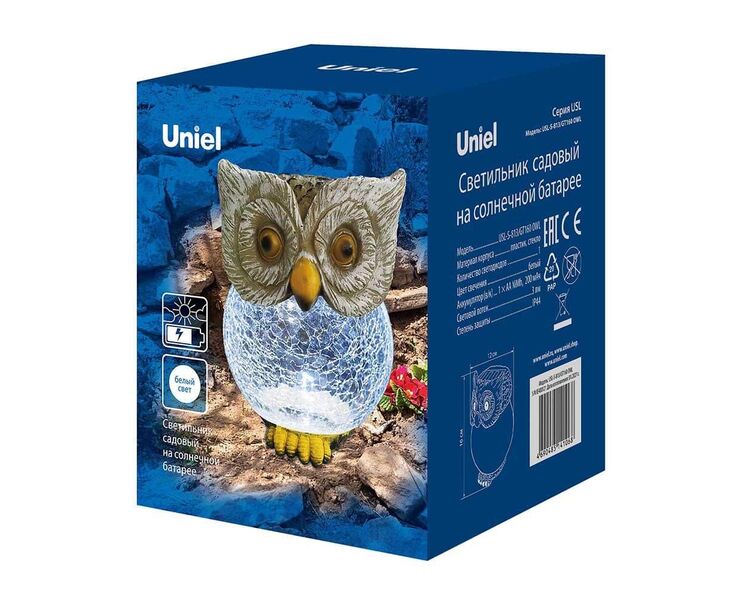 Купить Светильник на солнечных батареях Uniel Special USL-S-813/GT160 OWL UL-00007867, фото 3
