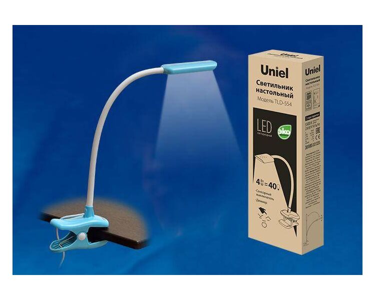 Купить Настольная лампа Uniel TLD-554 Blue/LED/400Lm/5500K/Dimmer UL-00003646, фото 2