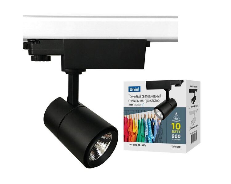 Купить Трековый светодиодный светильник Uniel ULB-T52-10W/4000K/H Black UL-00007492