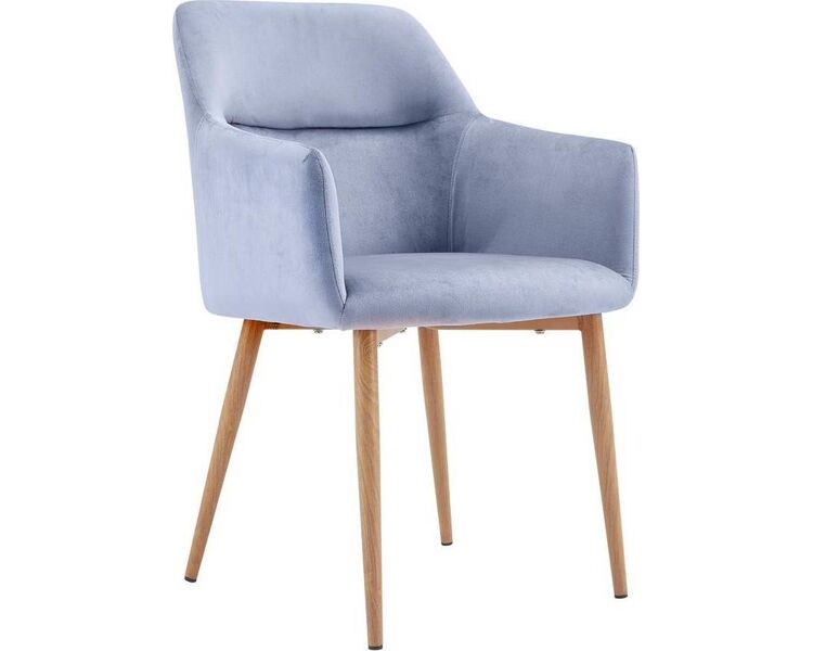 Купить Стул-кресло Rome голубой, светлое дерево, Цвет: голубой