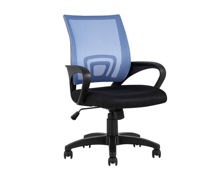 Купить Кресло офисное TopChairs Simple голубой, Цвет: голубой/черный