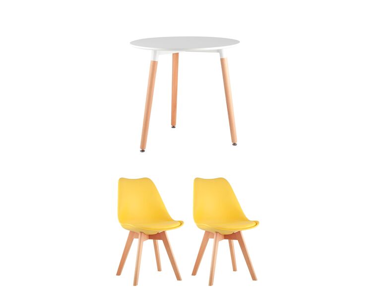 Купить Обеденная группа стол DST, 2 стула Frankfurt желтый, Цвет: желтый-1