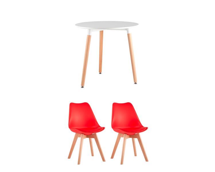 Купить Обеденная группа стол DST, 2 стула Frankfurt красный, Цвет: красный