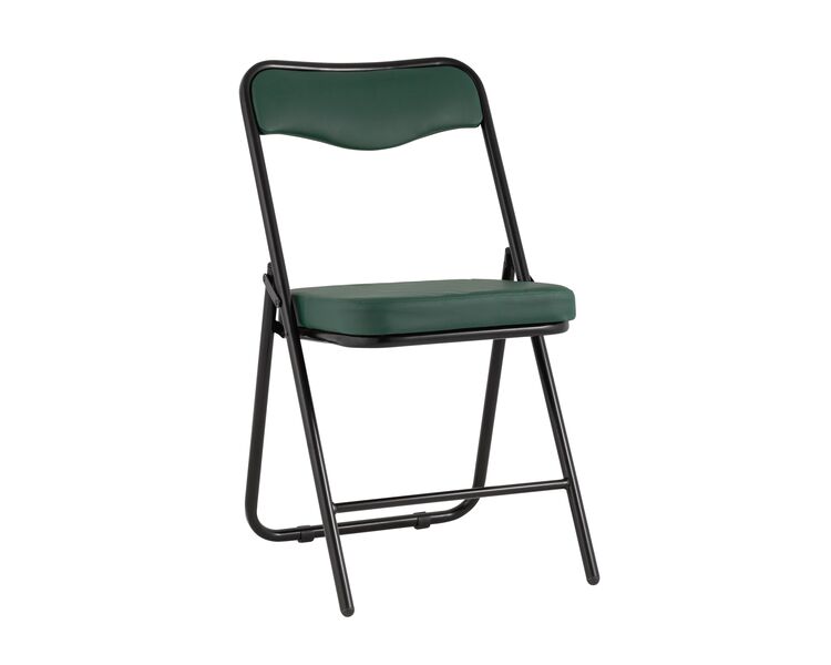 Купить Складной стул Джонни экокожа зеленый, черные ножки, Цвет: зеленый